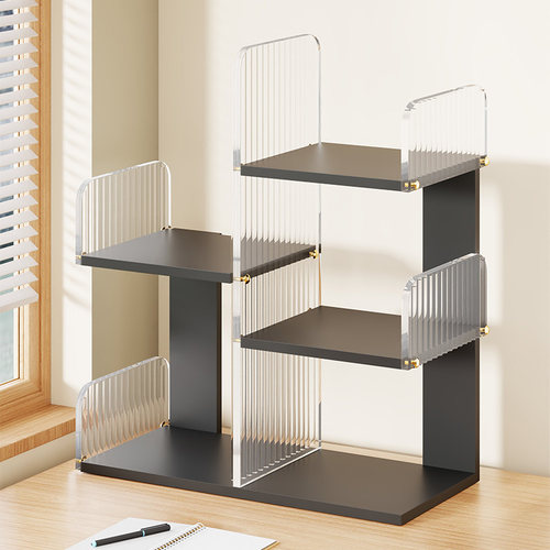 桌面收纳层架书架卧室办公室桌上小型多层柜子客厅书桌收纳简易书