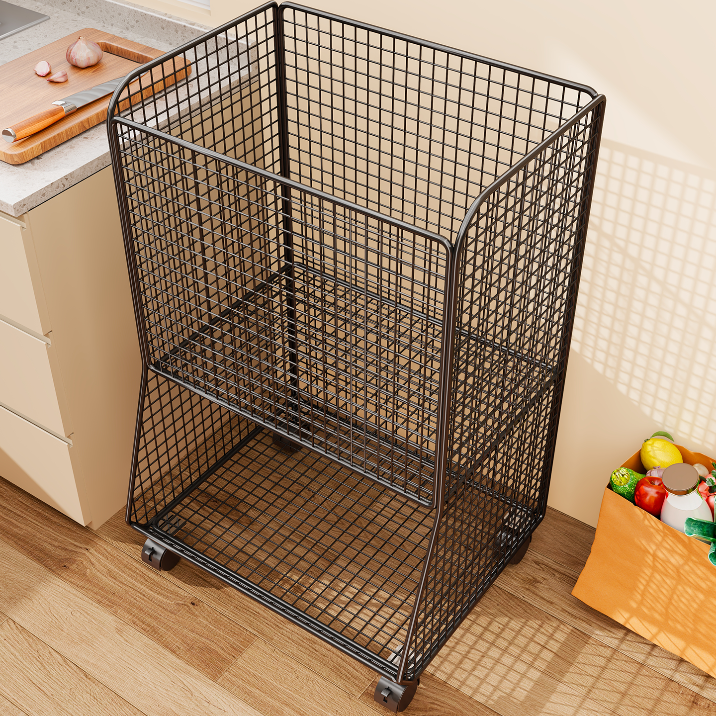 厨房多功能落地置物架果蔬小推车