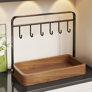 实木钥匙收纳盒门口玄关置物架鞋柜上摆件首饰展示架门厅整理架子