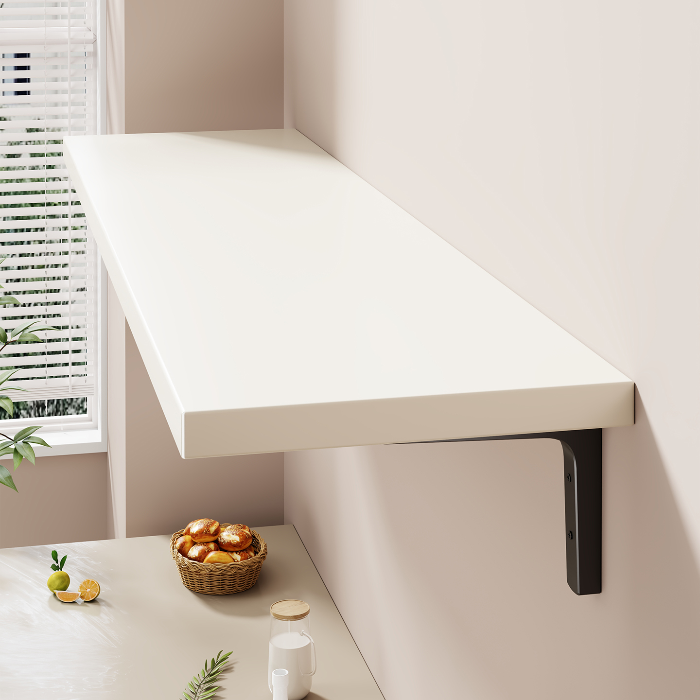 墙上置物架客厅免打孔上墙书架