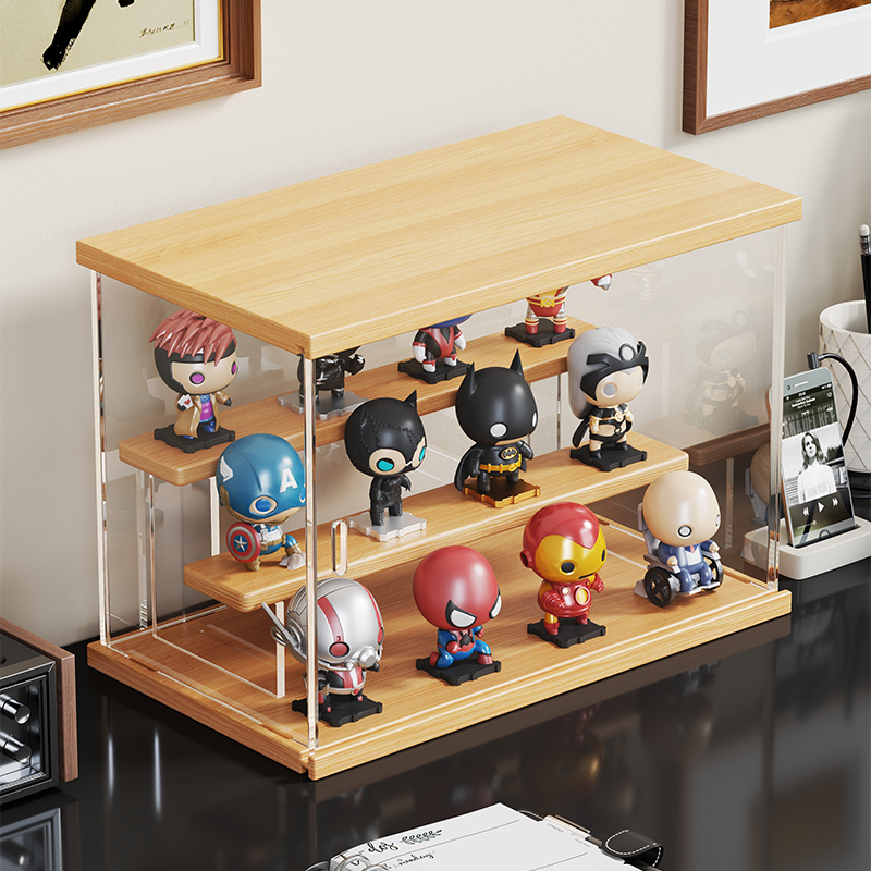 进口实木手办盲盒展示盒