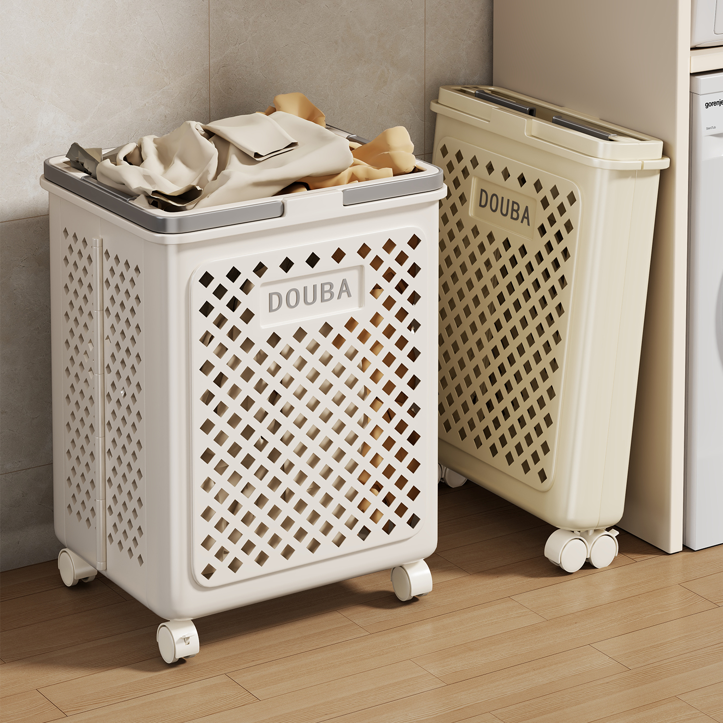 脏衣篓家用带轮可移动特大号卫生间浴室高颜值洗衣篮脏衣服收纳筐