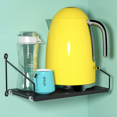 放电热水壶的架子置物架厨房客厅水杯茶杯杯子收纳墙上免打孔神器