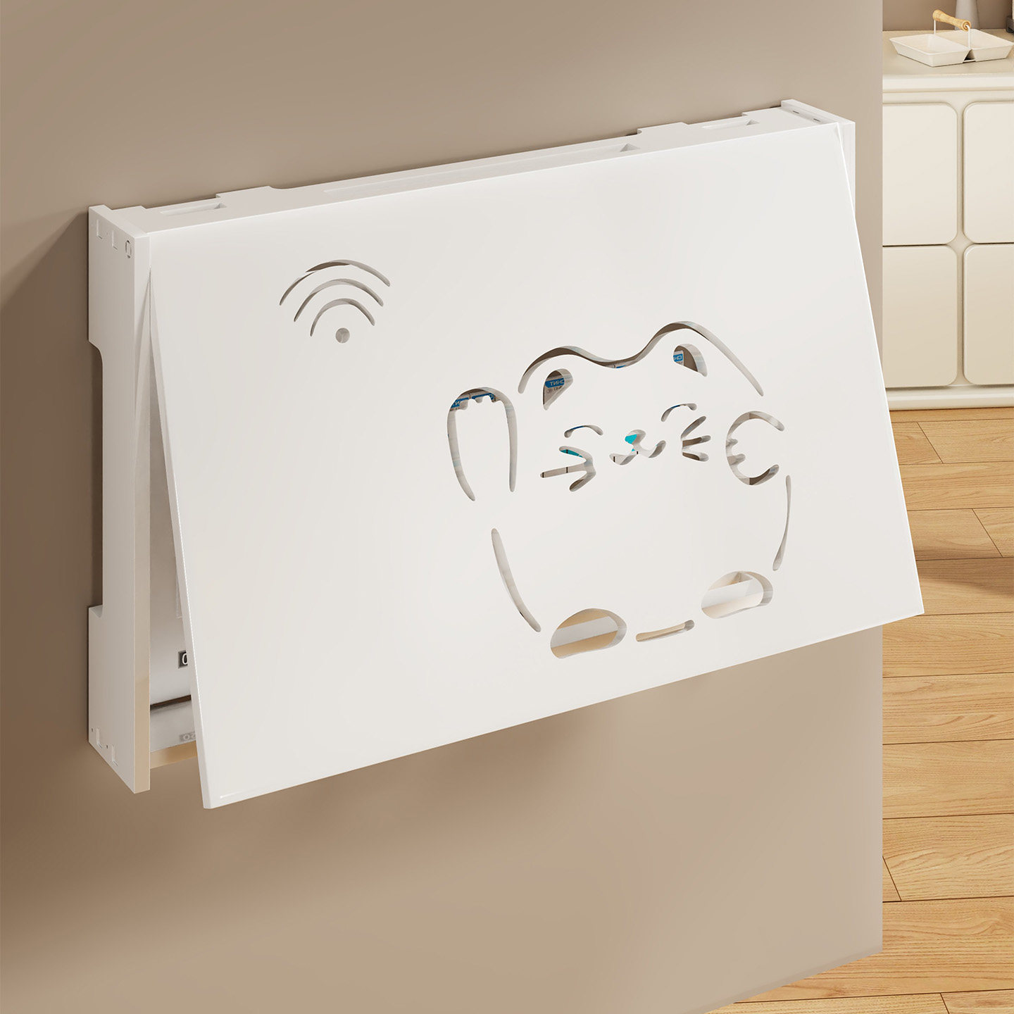 多媒体盒遮挡箱客厅路由器收纳盒壁挂式wifi光猫电表箱装饰遮丑画