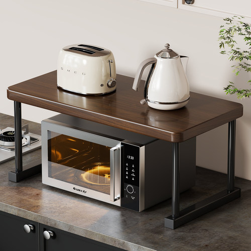 实木厨房微波炉置物架办公桌置物