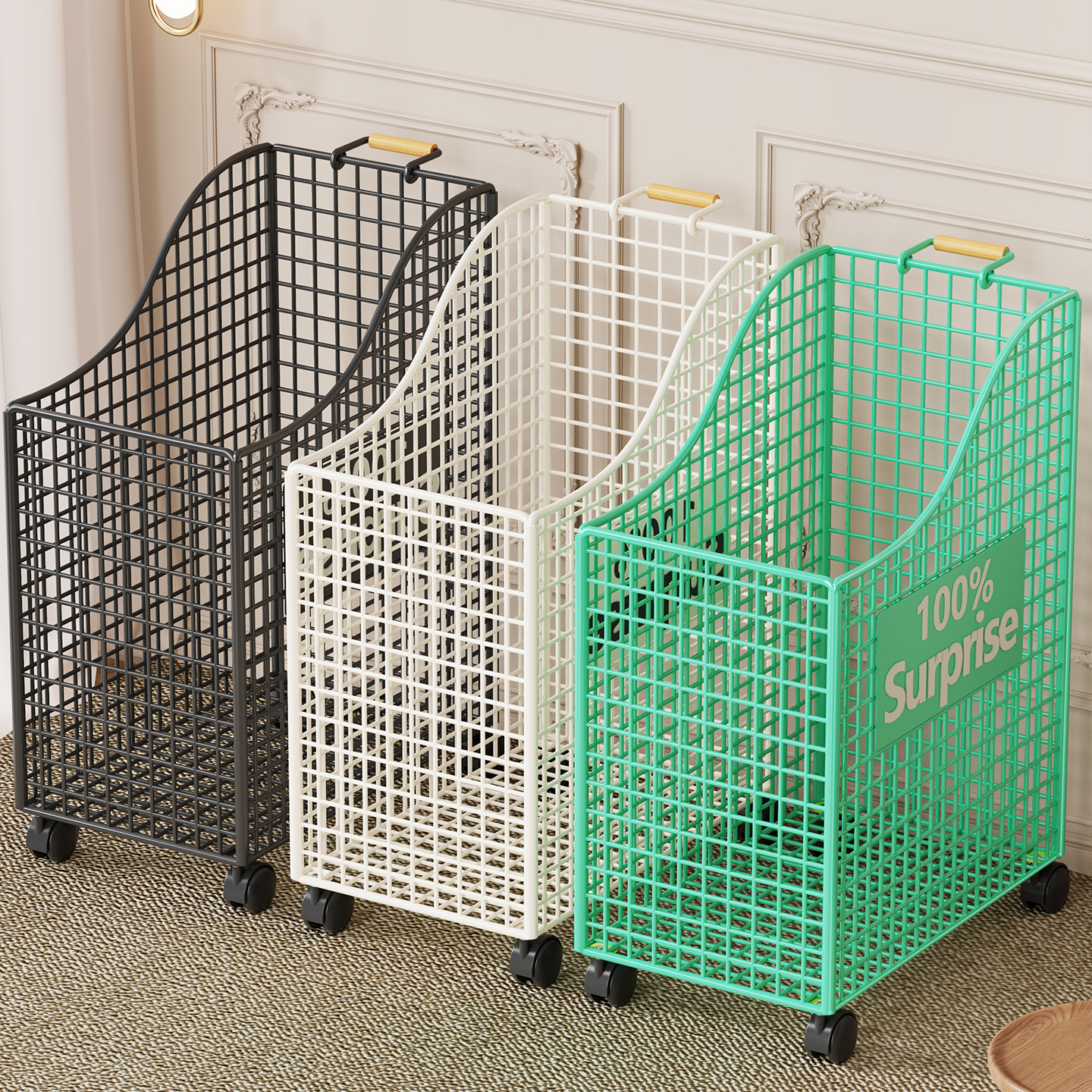 瑜伽垫收纳筐家用带轮可移动大号