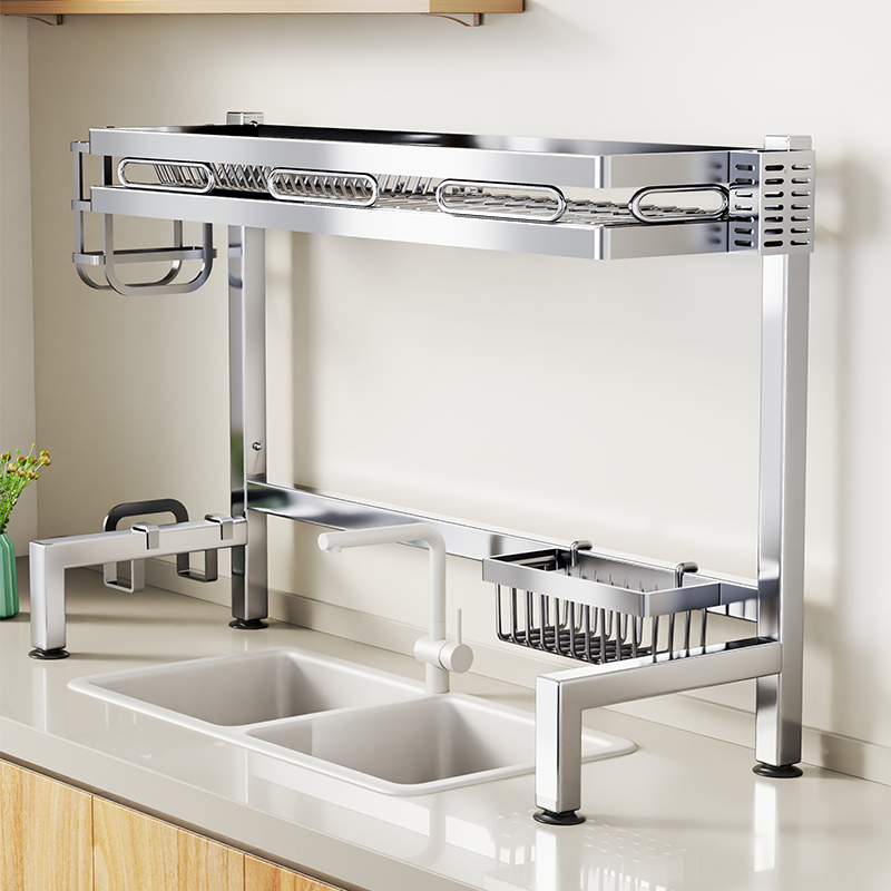 厨房水槽上置物架家用多功能碗盘收纳架水池放碗碟收纳碗架沥水架