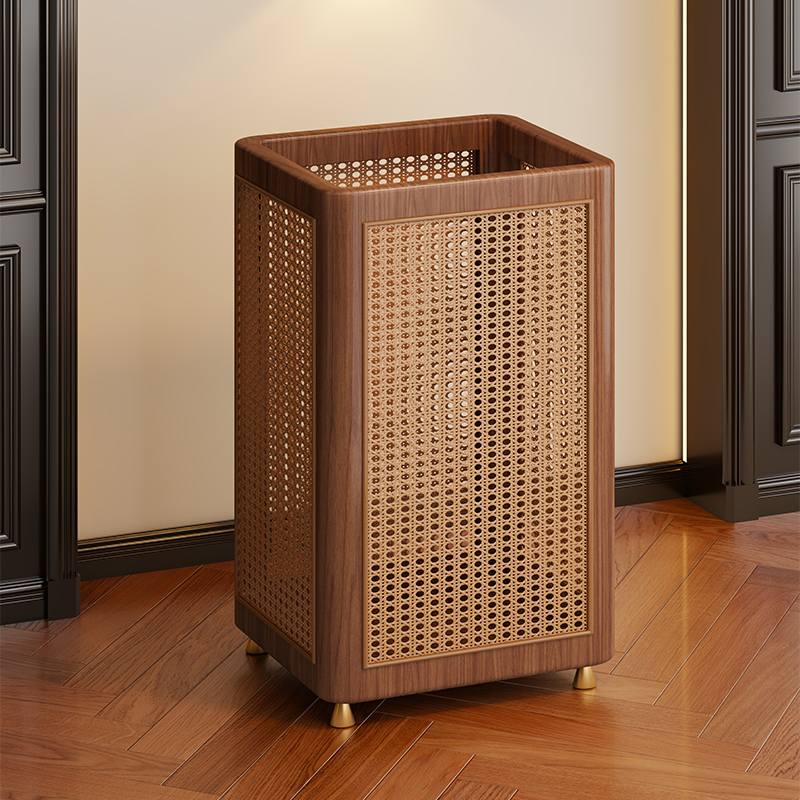 实木雨伞收纳架中式藤编