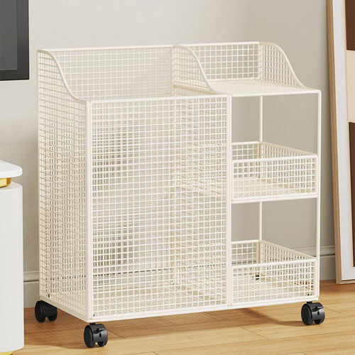 瑜珈垫收纳筐家用带轮可移动羽毛球拍健身器材运动工具置物整理架