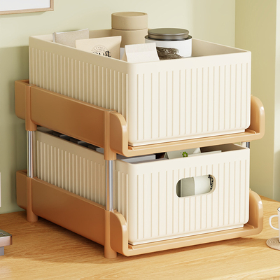 桌面收纳盒办公室抽屉式茶包分层架餐桌上零食置物架玄关整理神器