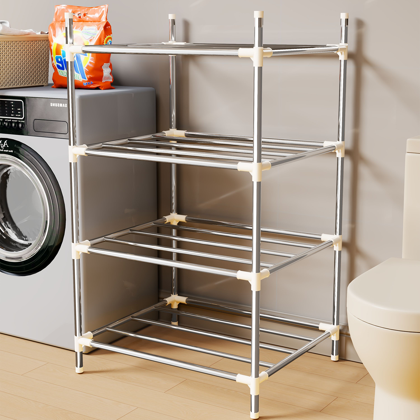 卫生间不锈钢脸盆架多功能收纳架