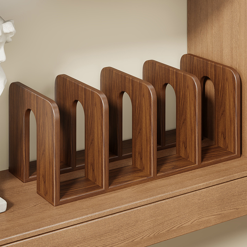 进口实木桌面书本收纳架