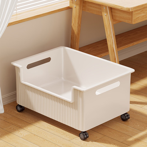 书架桌边可移动整理架小书柜学习桌旁学生书本置物架桌边带轮推车