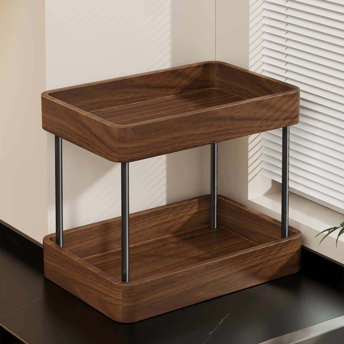 实木厨房多功能置物架台面调味品调料油盐酱醋厨具水杯零食收纳架