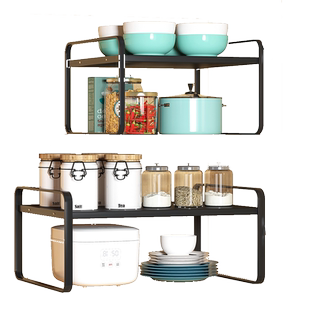 厨房置物架台面橱柜隔板分层架桌面小型架子碗碟柜内灶台调料收纳