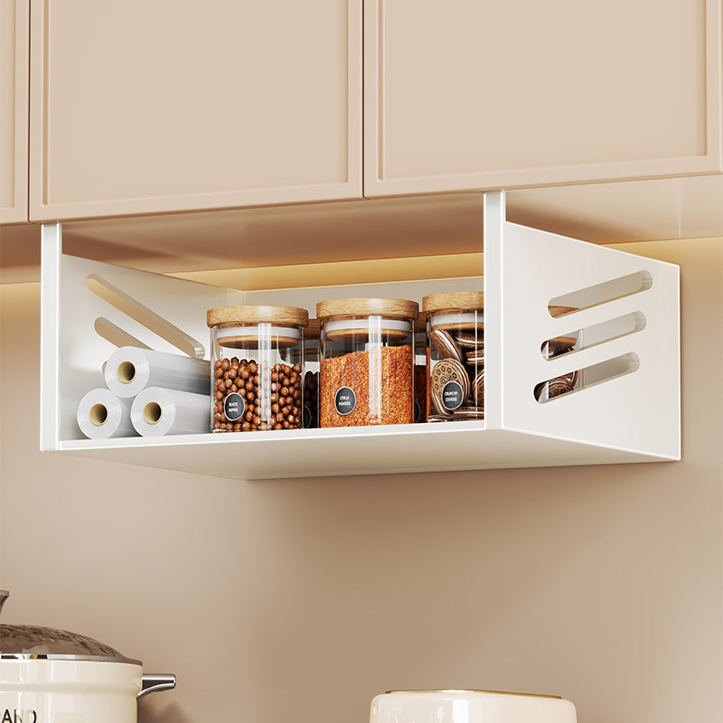 厨房吊柜置物架门下悬挂吊篮挂架分层置物架挂纸巾保鲜膜收纳层架,厨房/烹饪用具,厨房置物架/置物柜/角架,淘宝优惠券,粉丝福利购,淘宝优惠卷