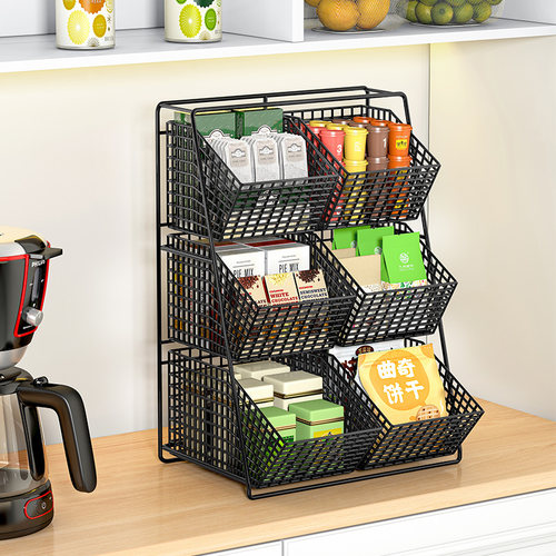 茶包收纳盒茶水间置物架桌面零食