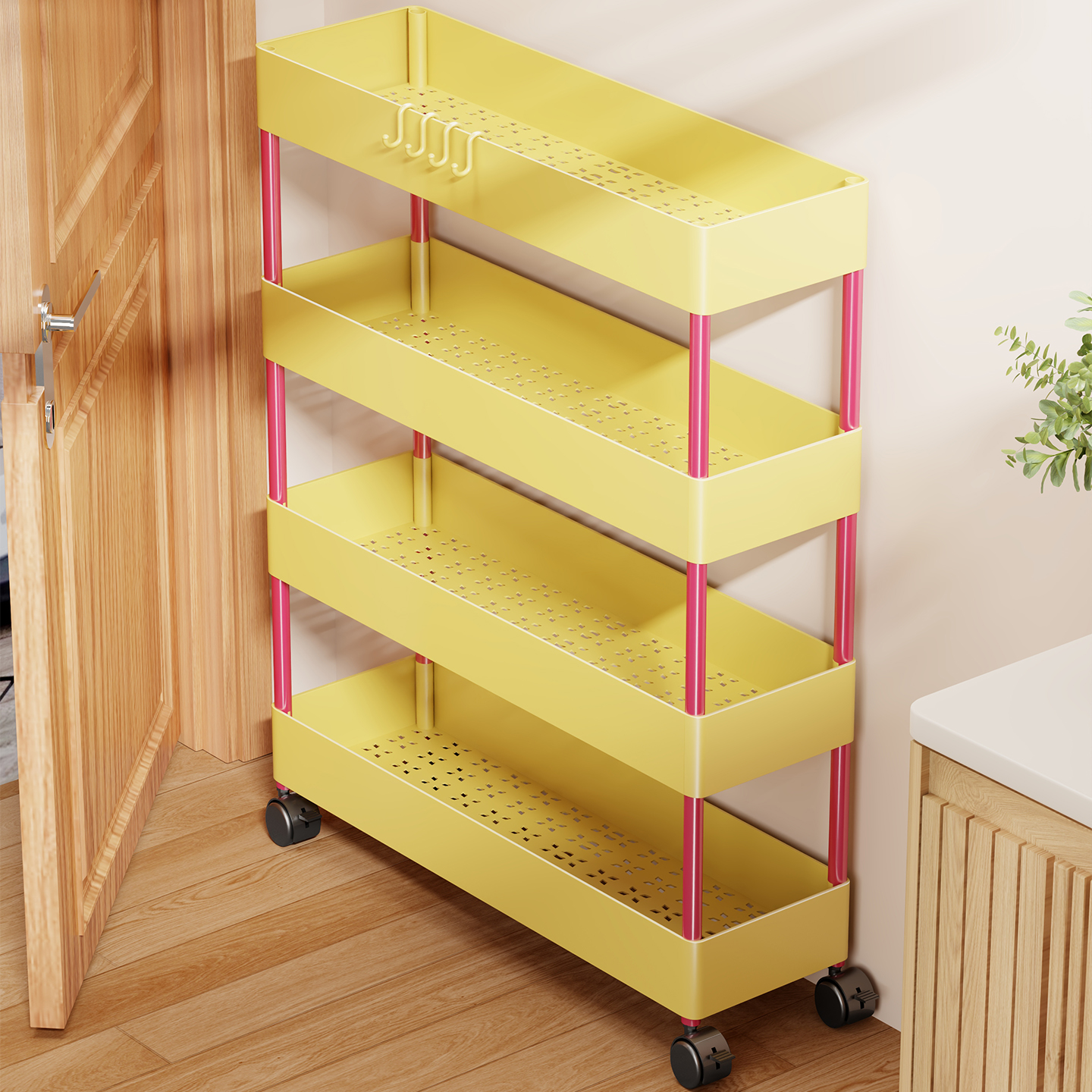 卫生间浴室门后夹缝置物架小推车