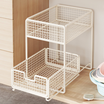 下水槽可抽拉式分层架大容量拉篮