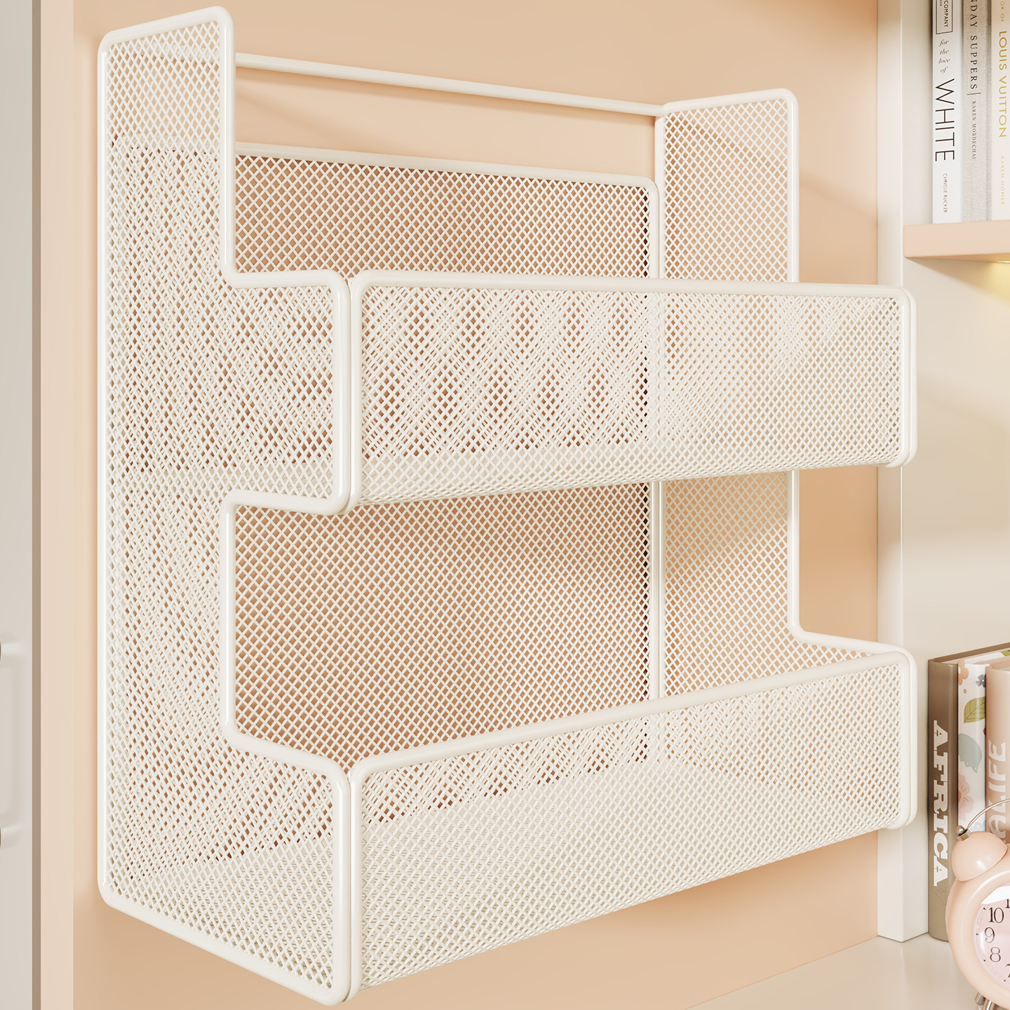 墙上置物架壁挂式床头挂篮学生宿舍上铺必备神器免打孔零食收纳架