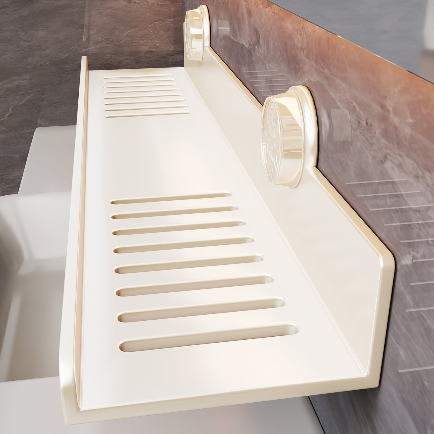 吸盘式免打孔不锈钢浴室置物架