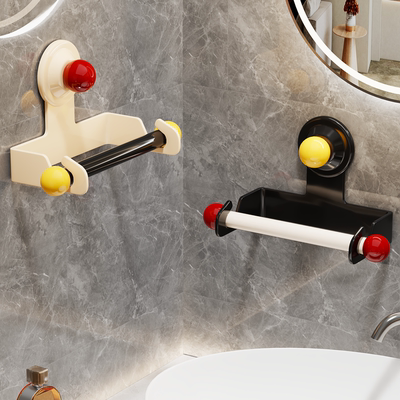 卫生间吸盘卷纸架纸巾收纳盒