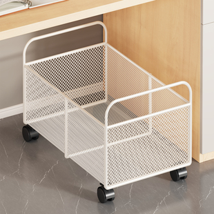 桌下书包置物架家用学生可移动书本收纳架教室小推车大容量储物箱