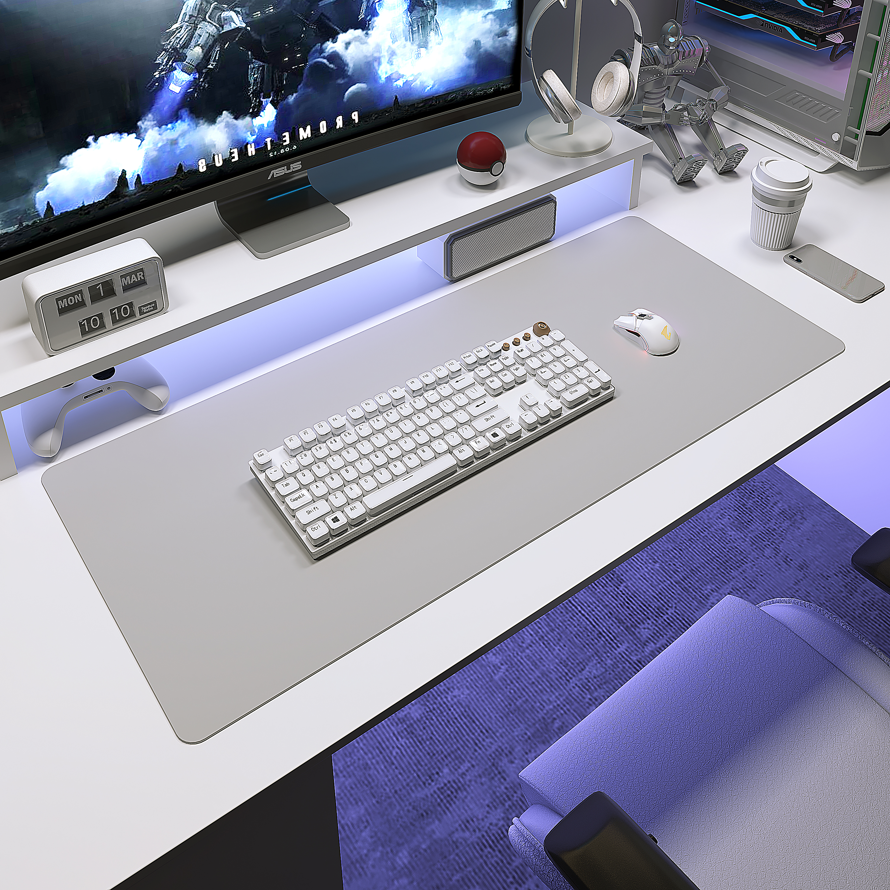 电脑桌垫护眼硅办公桌面写字垫防滑高级感书桌写字台键盘鼠标垫