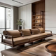 北美黑胡桃木直排沙发高端真皮别墅大平层新现代简约沙发家具定制