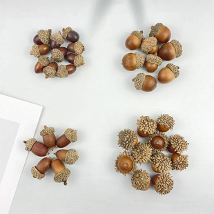 森系天然橡子橡果装饰手工干花挂件松干果圣诞布景幼儿园环创摆件