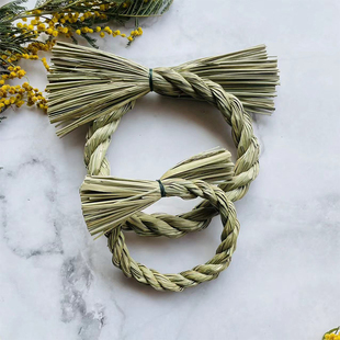 日本注连绳日式草环正月新年饰品注连绳稻草环森系DIY配件墙面装