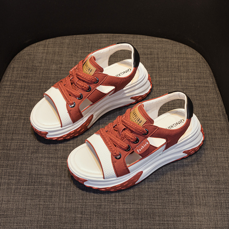 凉鞋女皮面2025年百搭时装休闲凉鞋Summer women's sandals shoes