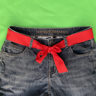 2026年马年加长双层本命年大红棉布腰带1.5米可装 带 钱生肖马红裤