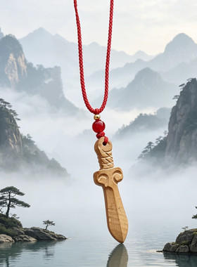 真桃木斧子桃木挂坠脖子项链汽车挂件小斧头桃剑挂门随身车载家用