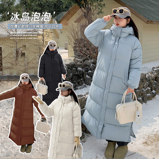 百搭保暖长款 韩版 棉衣女棉袄 过膝冬季 宽松棉服 冬季 时尚 大码