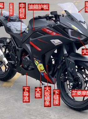 小忍者摩托车外壳s款嘉爵N19配件V6/国产R3跑车塑料壳地平线外壳