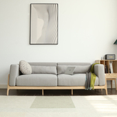 清木堂实木沙发日式 简约白蜡木原木客厅家用小户型双人三人位沙发