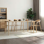 清木堂白蜡木长方形大板餐桌茶桌日式 实木餐厅家用定制小户型饭桌