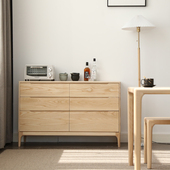 实木餐边柜清木堂定制定做餐厅日式 白蜡木收纳储物柜无辅料六斗柜