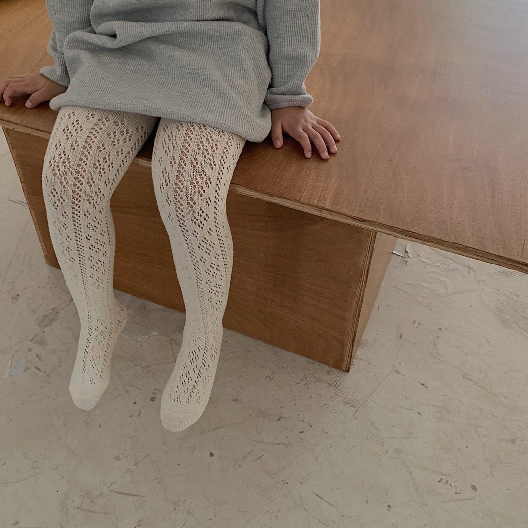 包邮韩版春夏季女童加厚纯色镂空连裤袜美拉德儿童 连裤-复古移圈