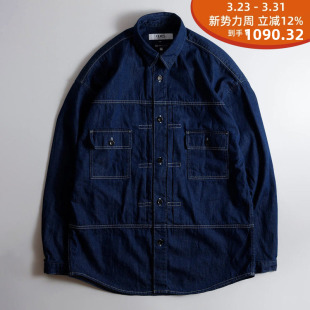 丹宁2ND明线长袖 SHIRT 衬衫 2ND RINSE DENIM FDMTL