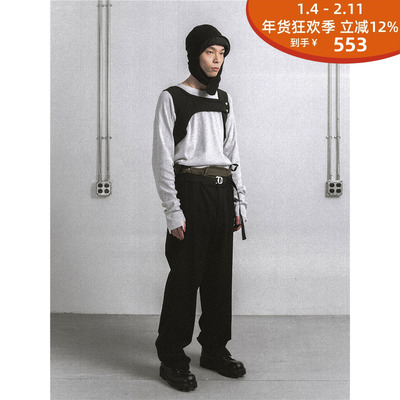 ATTEMPT双腰滑板长裤中腰