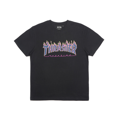 THRASHER墨蓝LOGO火焰RACING短袖