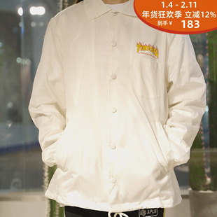 THRASHER 袋小火焰标教练夹克 FLAME JACKET 火焰滑板潮牌外套