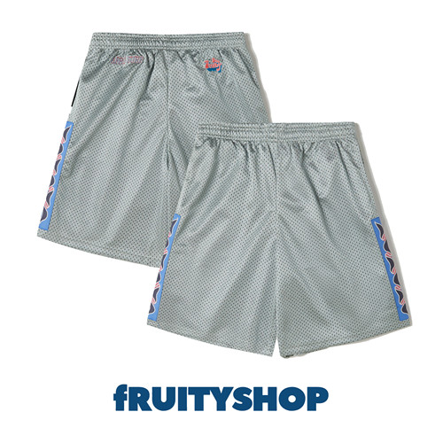 fRUITYSHOP 灰蓝两色侧面印花运动短裤 SIDE PRINT SPORT SHORTS