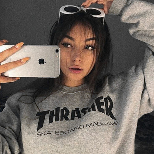 thrasher圆领SKAT现货潮卫衣