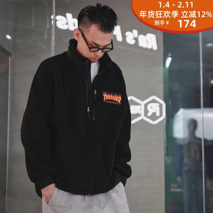 THRASHER 摇粒绒夹克 FLEECE JACKET 经典款 火焰滑板
