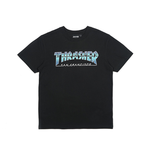 THRASHER 日版黑色复古城市景观短袖 RETRO CITYSCAPE TEE