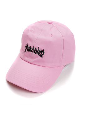 THRASHER 纯棉火焰标字母弯檐帽 FLAME DAD HAT STRAPBACK