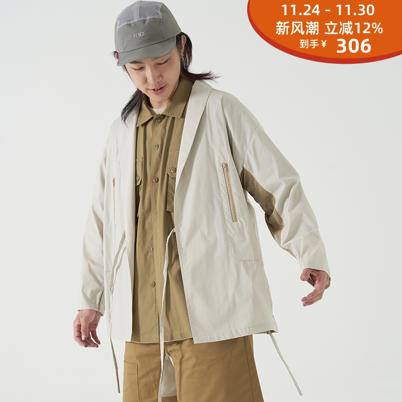 双口袋宽松工装复古小屁孩